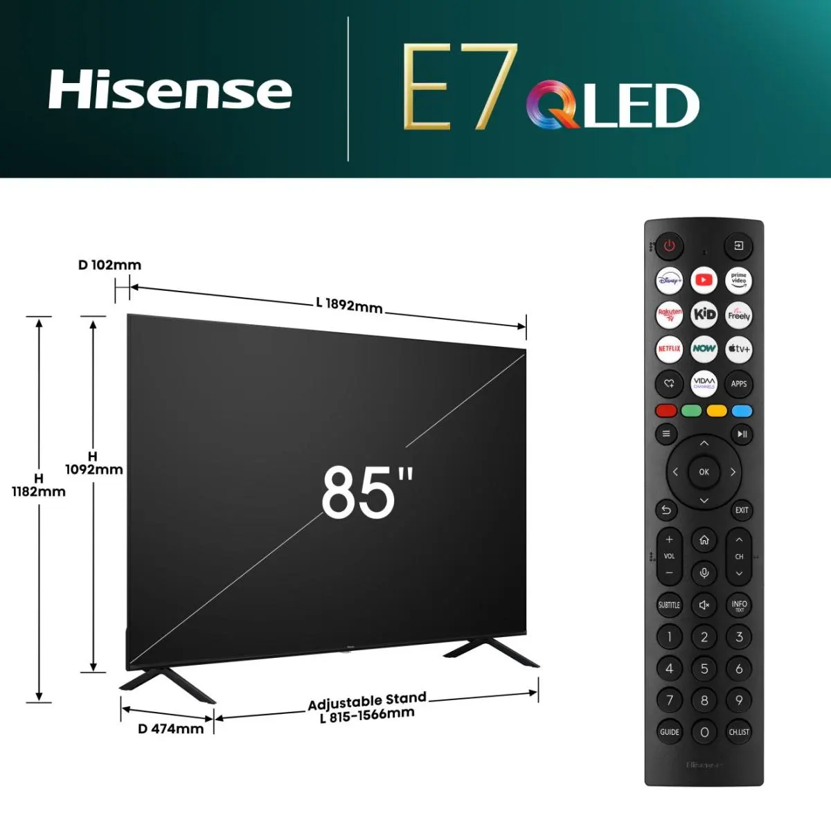 Hi-QLED Smart TV - Hisense 85E77NQ