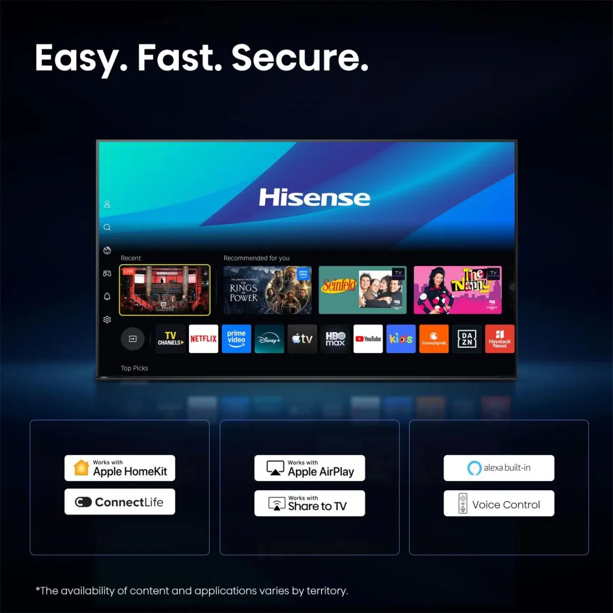 Hisense TV SET 58E7DS HSN - Smart TV 4K Ultra HD Nero 58" QLED