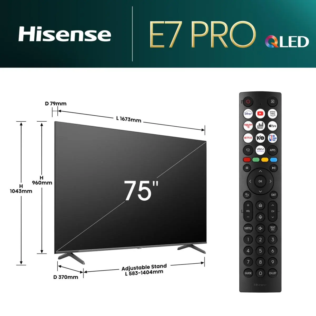 Hi-QLED Smart TV - Hisense 75E79NQ PRO Grigio HD QLED